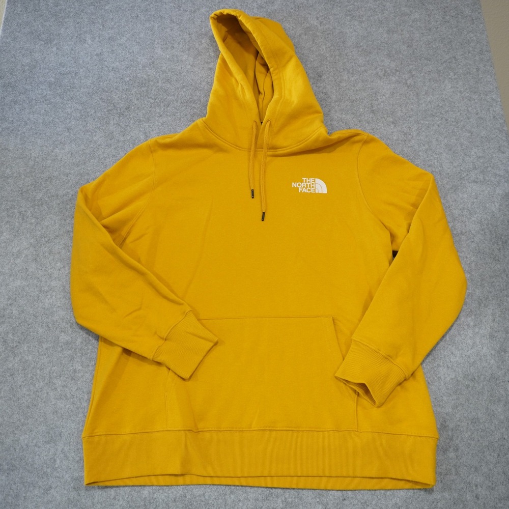 The North Face Women's XL Yellow Hoodie Pullover Box Logo Never Stop Exploring